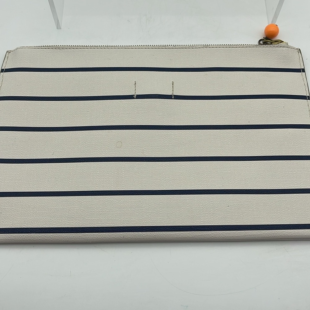 J Crew Zipper Pouch Bag Travel Make Up Cosmetics Boat Beach Nautical Clutch NWT - Picture 2 of 7